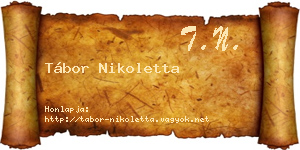 Tábor Nikoletta névjegykártya